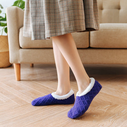 Stylish Black Gray Socks-Cozy Woolen Socks for Warmth Thick Floor Socks