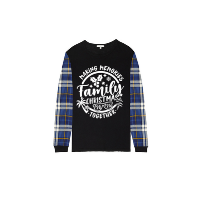 Making Memories Family Christmas Pajamas - Black & Blue Plaid