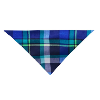 Let it Snow Plaid Family Pajamas - Green Blue Tartan