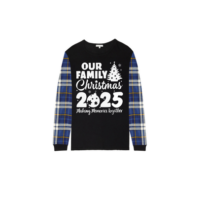 2025 Our Family Christmas Matching Pajamas -Blue Plaid