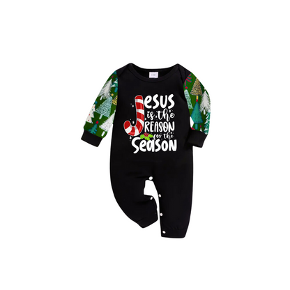 Christmas Tree Pajama Set with Candy Cane Sleeves – Jesus is the Reason