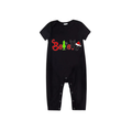 Believe Grinch Santa Family Pajamas Set - Black Top Red Pants Red Plaid Pattern Believe Letter Print