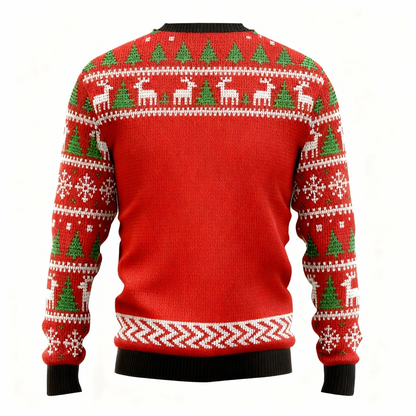 Zany Santa Pattern Design Sweater - Ugly & Cozy Unisex Pullover