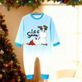 Gradient Color Snowman Button-Up Family Christmas Pajamas Set