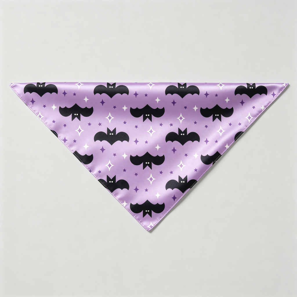 Bat and Star Print Satin Button-Up Family Pajamas Set