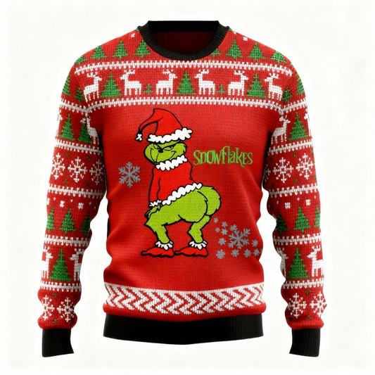 Zany Christmas Pattern Print Sweater - Ugly & Cozy Unisex Pullover