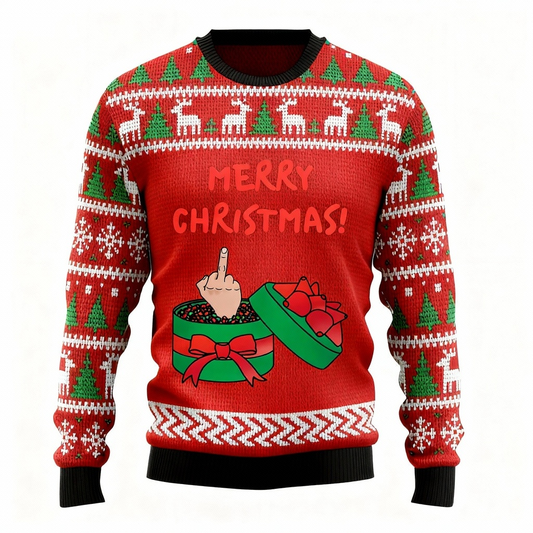 Xmas Gift Pattern Design Sweater - Ugly & Cozy Unisex Pullover