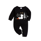 "Let it Snow" Text and Snowman Printed Red and Green Plaid Family Matching Pajamas