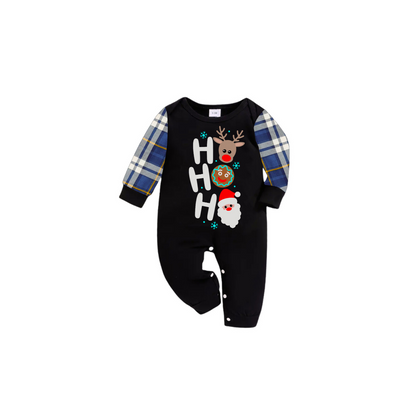 HO HO HO Christmas Pajama Set with Santa, Reindeer, and Gingerbrea