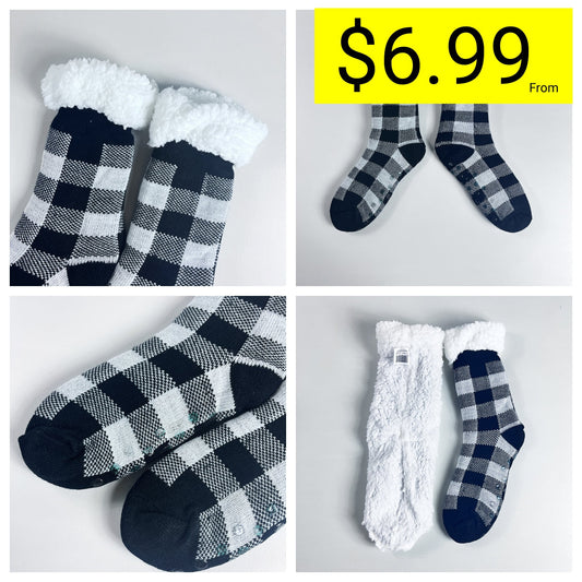 Cozy Winter Fleece Non-Slip Grip Socks For Women With Thick Cushioning