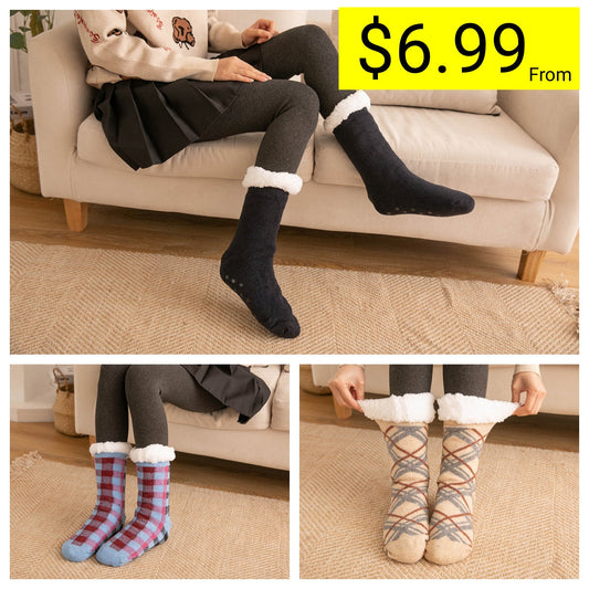 Ladies' Sherpa Fleece Floor Socks Women's Socks For Sleep