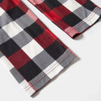 Christmas Tree & "2026 Making Memories Together" Patterned Plaid Sleeve Contrast Tops and Red & Black & White Plaid Pants Family Matching Pajamas Set With Dog Bandana