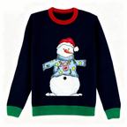 Snowman Print Holiday Sweater - Intentional Festive Quirk