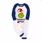 'Dear Santa They Are The Naughty One' Letter Print Casual Long Sleeve Sweatshirts Blue Sleeve Contrast Tops and Blue Plaid Pants Family Matching Pajamas Sets With Dog Bandan