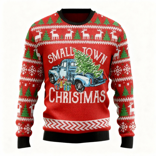 Xmas Car Print Ugly Christmas Sweater Gift - Best Funny Holiday Present