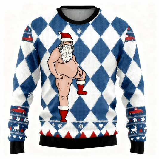 Ugly Christmas Sweater Party 2025 | Wacky Santa Pattern Edition