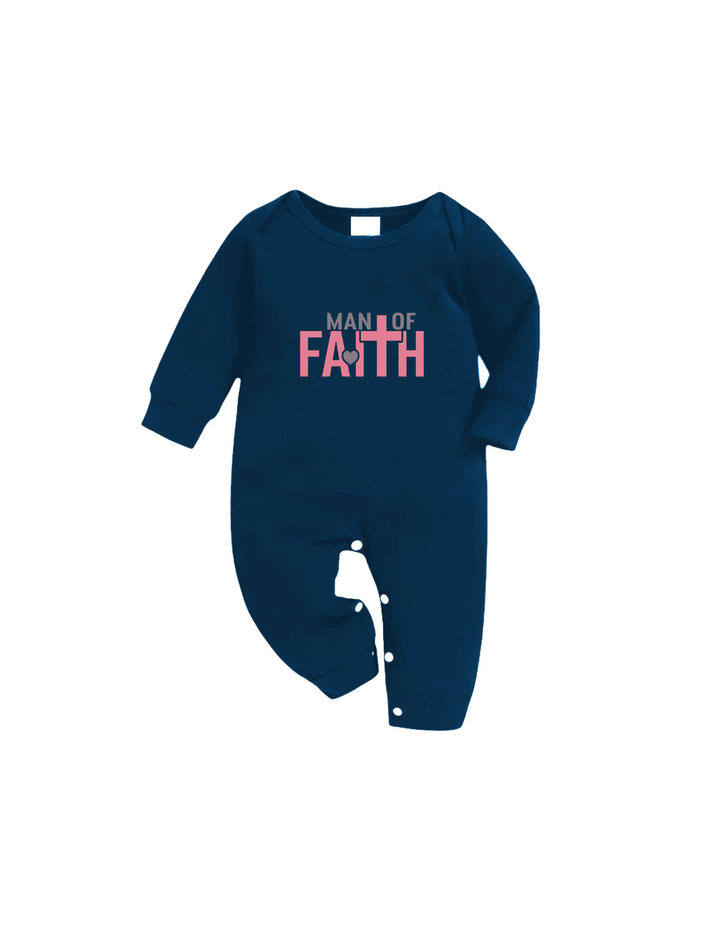 Man Of Faith Pink Letter Printed Blue Plaid Pajamas Set-Matching Holiday Sleepwear