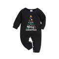 "We Wish You a Merry Christmas" Printed Black & Green Plaid Pants Family Matching Pajamas