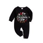 "2024 Christmas Crew" Text and Christmas Pattern Printed Red and Green Plaid Family Matching Pajamas
