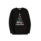 "We Wish You a Merry Christmas" Printed Black & Green Plaid Pants Family Matching Pajamas
