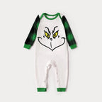 Christmas Cartoon Face Print Family Matching Raglan Long-sleeve Pajamas Sets