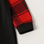 "2025 Family Christmas" Text Print Black & Red Plaid Christmas Matching Pajamas