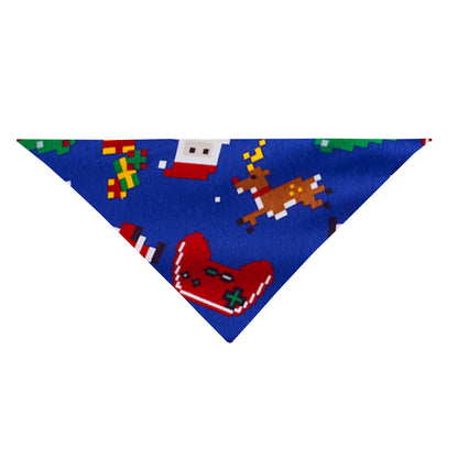 We Wish You a Merry Christmas Family Pajamas Set - Blue Top / Santa and Reindeer Print Blue Pants / Matching Blue Sleeves