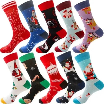 3 Pairs Lot Pack Men Women Couples Lover Socks New Arrival Rhombus Animal Christmas Cartoon Fruit Food Dot Cotton Happy Socks