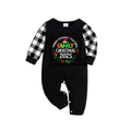 "Family Christmas 2025 Making Memories Together" Text Print Black and White Plaid Family Matching Pajamas