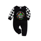 "Family Christmas 2025 Making Memories Together" Text Print Black and White Plaid Family Matching Pajamas