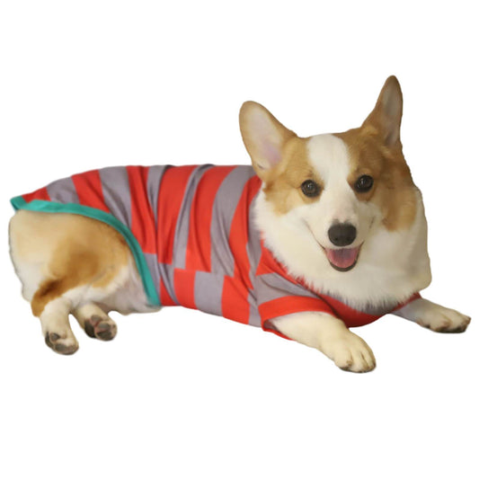 Merry Christmas Red&Gray Striped Pet Clothes Winter Pet Christmas Outfits