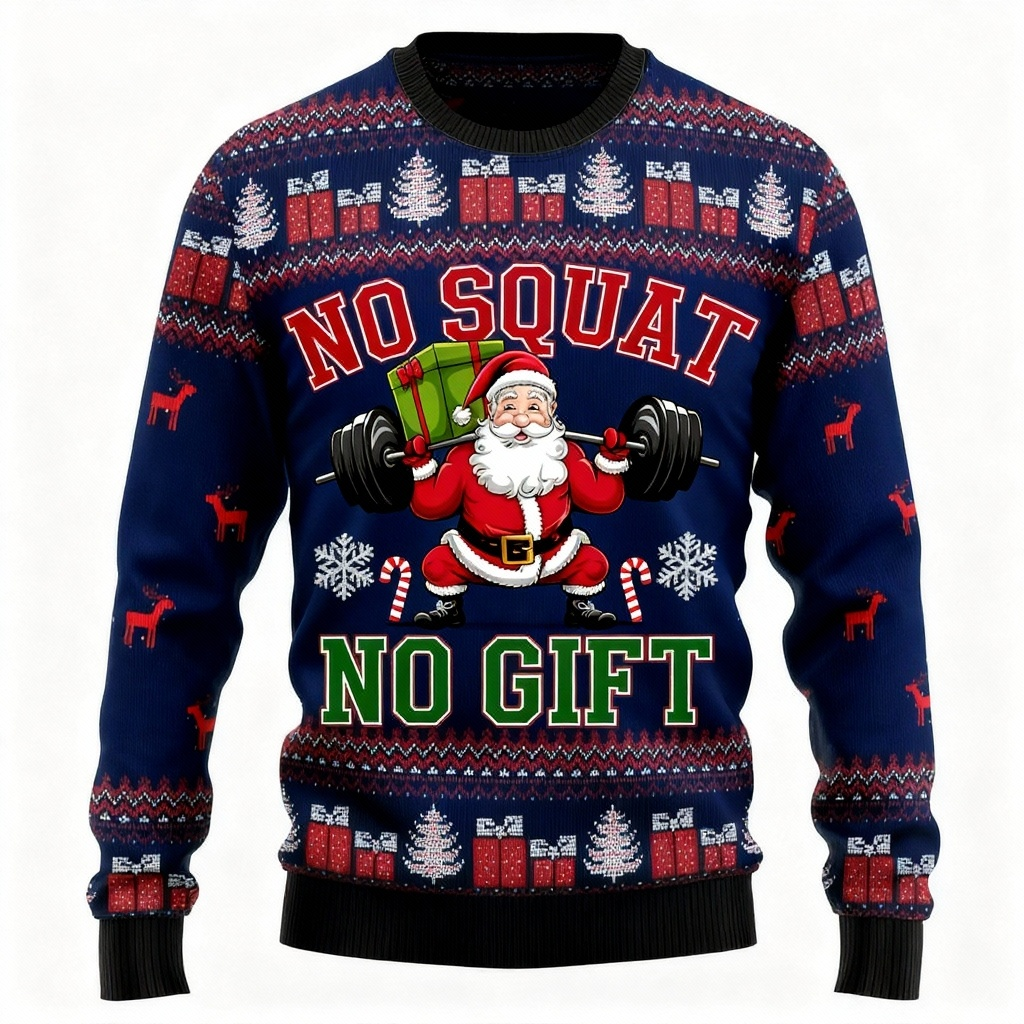 Maximum Cheer, Minimum Effort: Wacky Santa Print Holiday Sweater