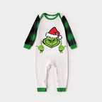 Christmas Hat Cartoon Print Family Matching Raglan Long-sleeve Pajamas Sets
