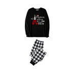 "Christmas With My Tribe" Pattern Printed- Black and White Plaid Family Matching Pajamas