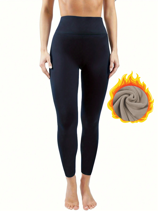 Women's Fleece Lined Solid Color Leggings