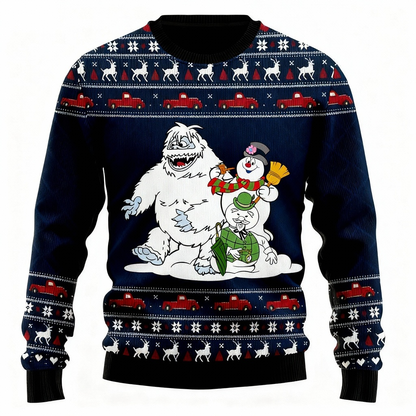 Loud, Proud & Unmissable: Snowman Print Ugly Christmas Sweater