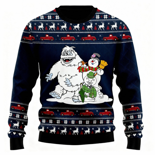 Loud, Proud & Unmissable: Snowman Print Ugly Christmas Sweater