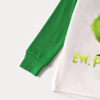 Christmas Cute Cartoon And 'Ew.People...' Letter Print Family Matching Raglan Long-sleeve Pajamas Sets