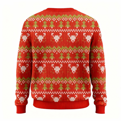 Funny Ugly Christmas Sweater for Men & Women - Playful Santa Claus Print
