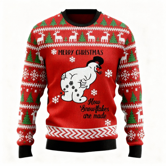 Snowman Print Ugly Christmas Sweater Gift - Best Funny Holiday Present