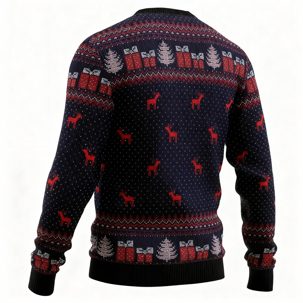 Maximum Cheer, Minimum Effort: Wacky Santa Print Holiday Sweater