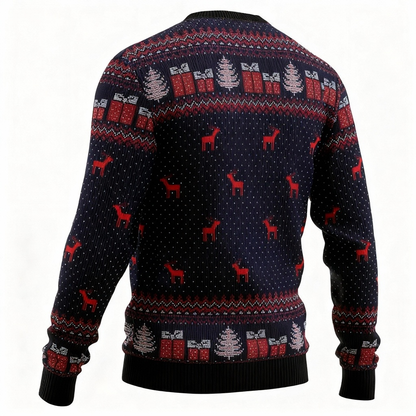 Maximum Cheer, Minimum Effort: Wacky Santa Print Holiday Sweater