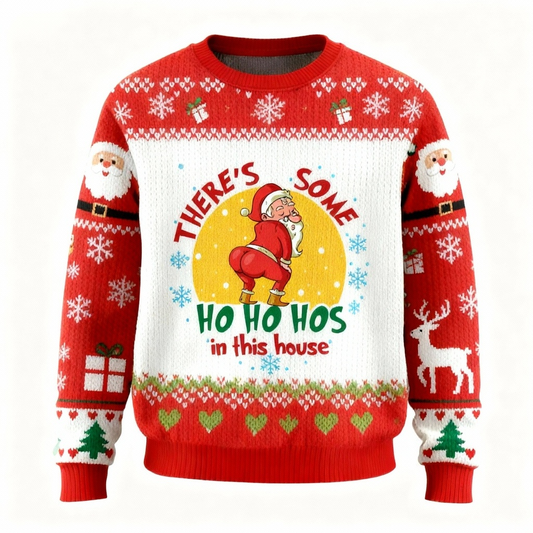 Wacky Santa Pattern Ugly Sweater - Unisex Christmas Party Essential