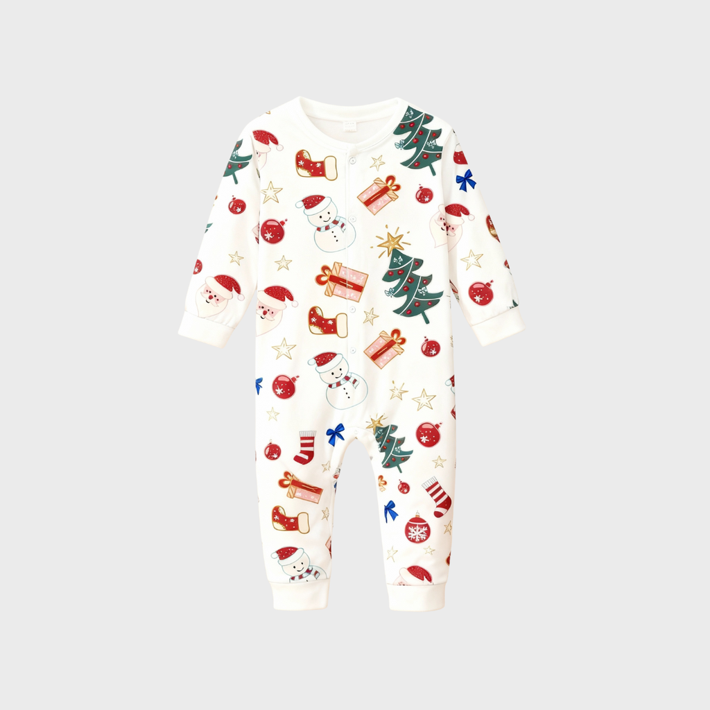 Christmas Collar Button-Up Pajama Set for Family