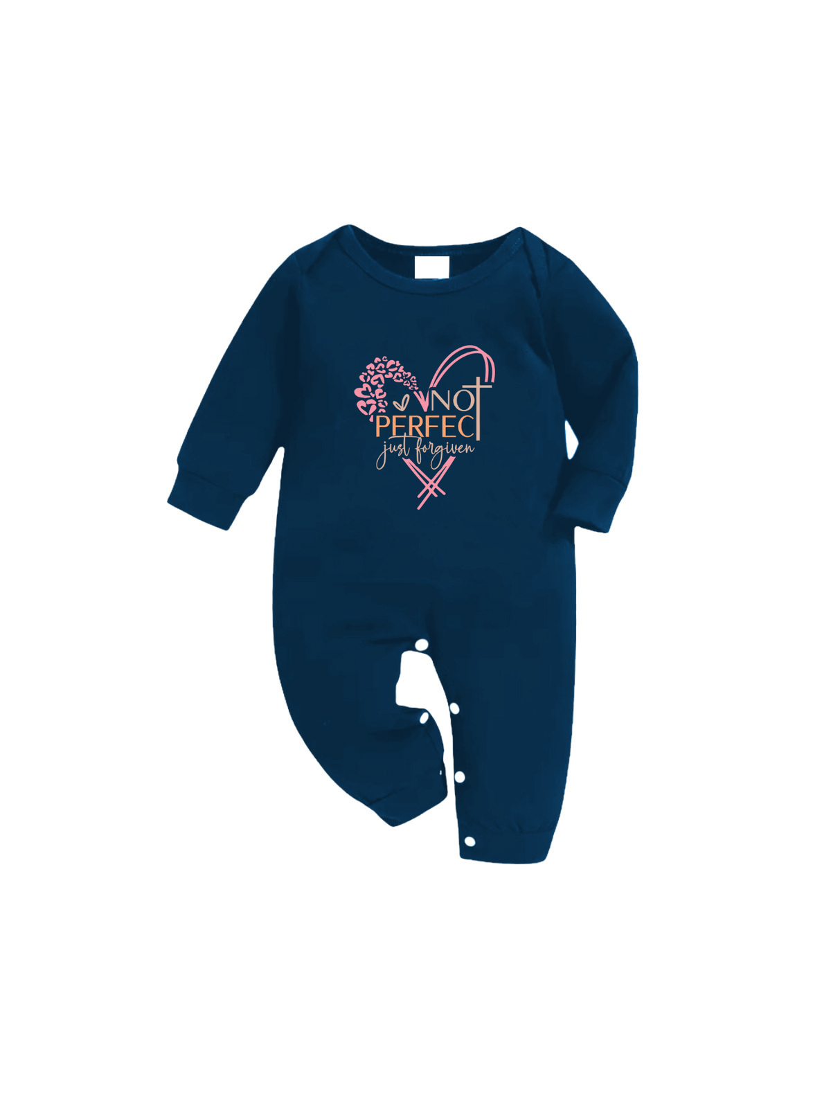 Not Perfect Just Forgiven Letter Printed Blue Plaid Matching Pajamas