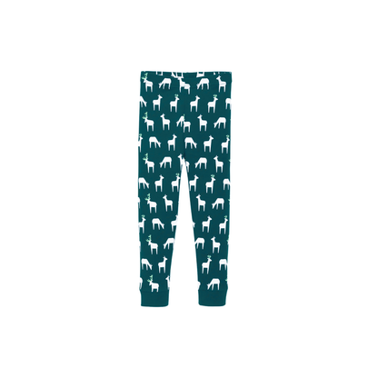 Christmas Family Matching Pajamas-Dark Green&Deer Patterned Pjs Set with "Family Christmas Making Memories Together" Print