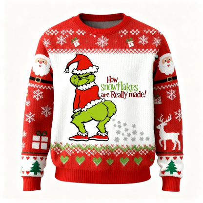 Soft Fleece Cartoon Pattern Ugly Sweater - Unisex Christmas Party Essential