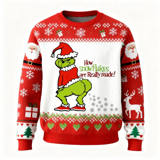 Soft Fleece Cartoon Pattern Ugly Sweater - Unisex Christmas Party Essential
