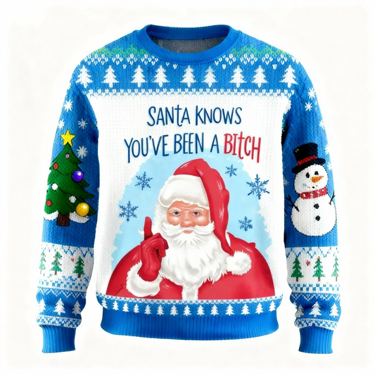 Lovely Santa Claus Pattern Print Sweater - Ugly & Cozy Unisex Pullover