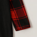 Merry Christmas Antler Contrast top and Plaid Pants Family Matching Pajamas Set